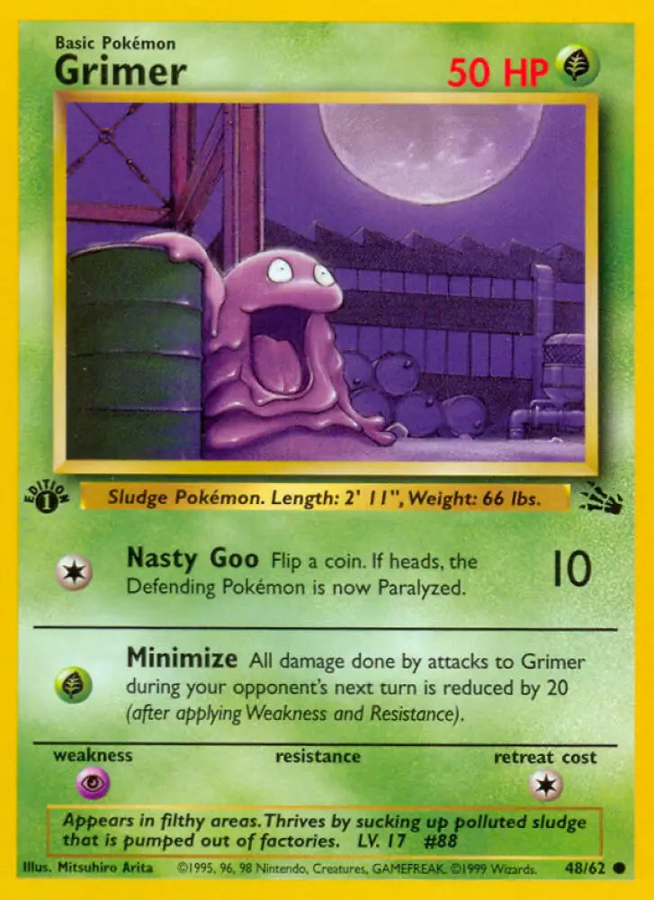 Grimer (48/62) [Fossil 1st Edition] - Pokemon Single