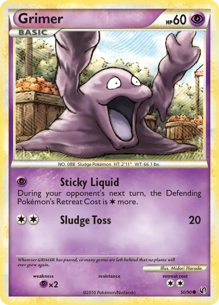 Grimer (50/90) [HeartGold & SoulSilver: Undaunted] - Pokemon Single