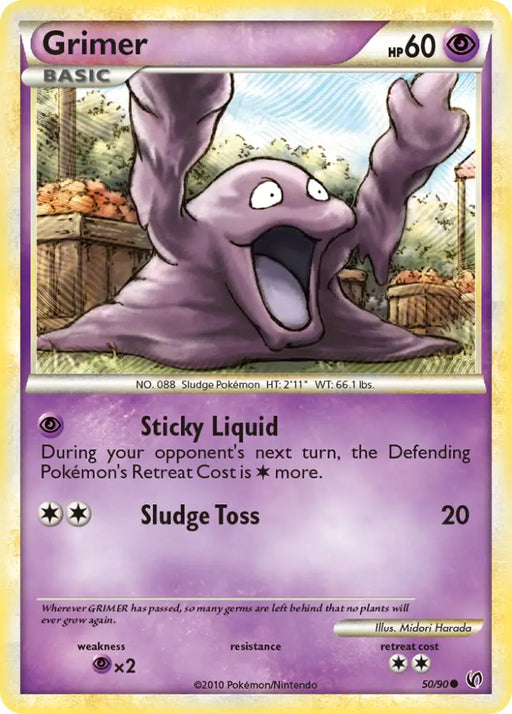 Grimer (50/90) [HeartGold & SoulSilver: Undaunted] - Pokemon Single