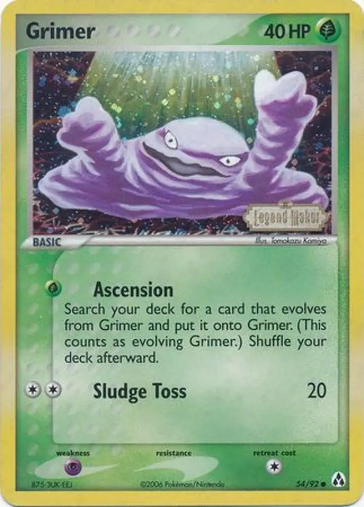 Grimer (54/92) (Stamped) [EX: Legend Maker] - Pokemon Single