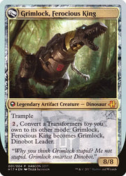 Grimlock Dinobot Leader // Grimlock Ferocious King [HasCon 2017] - MTG Single