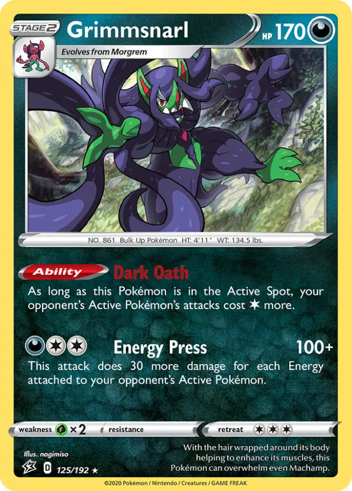 Grimmsnarl (125/192) (Theme Deck Exclusive) [Sword & Shield: Rebel Clash] - Pokemon Single