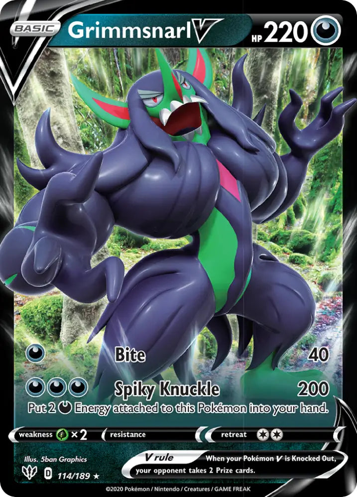 Grimmsnarl V (114/189) [Sword & Shield: Darkness Ablaze] - Pokemon Single