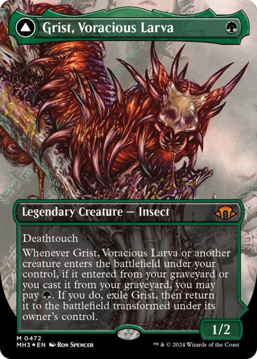 Grist Voracious Larva // Grist the Plague Swarm (Borderless) (Textured Foil) [Modern Horizons 3] - MTG Single