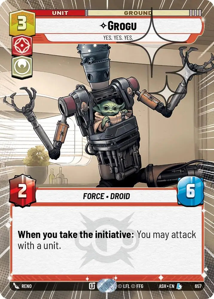 Grogu - Yes. Yes. Yes. (Hyperspace Foil) (657) [Ashes of the Empire]