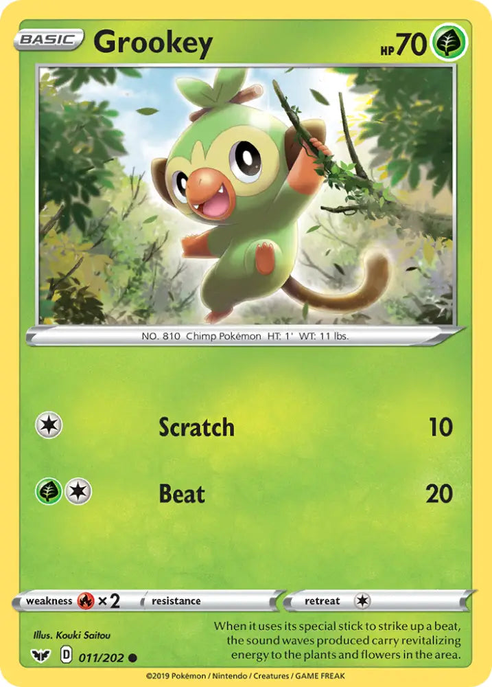 Grookey (011/202) [Sword & Shield: Base Set] - Pokemon Single