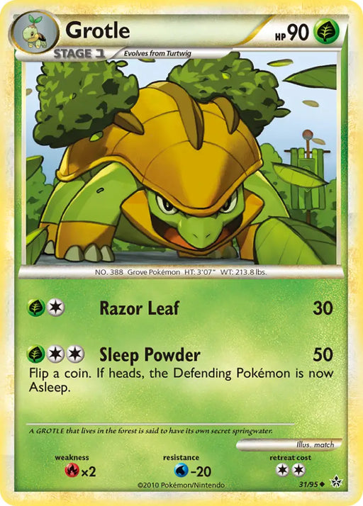 Grotle (31/95) [HeartGold & SoulSilver: Unleashed] - Pokemon Single