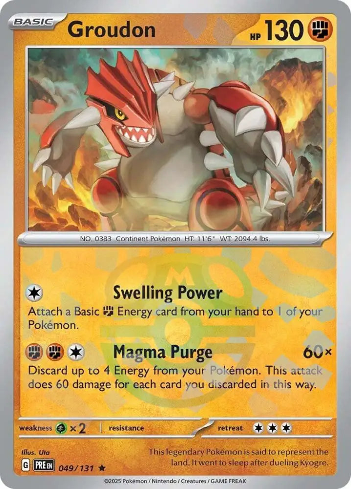Groudon (049/131) (Master Ball Pattern) [Scarlet & Violet: Prismatic Evolutions] - Pokemon Single