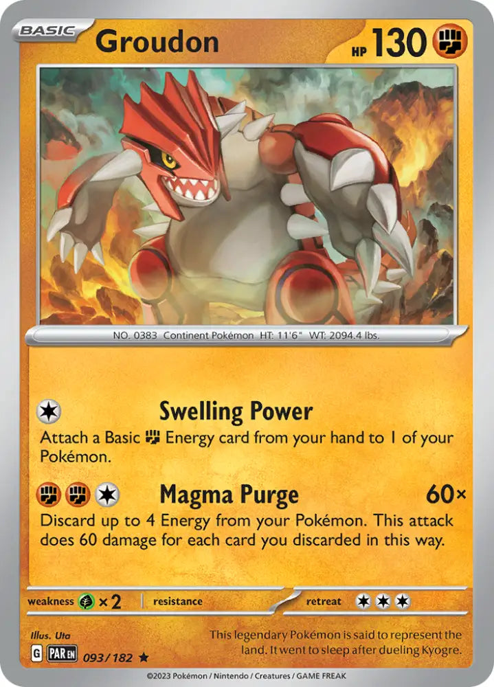 Groudon (093/182) [Scarlet & Violet: Paradox Rift] - Pokemon Single