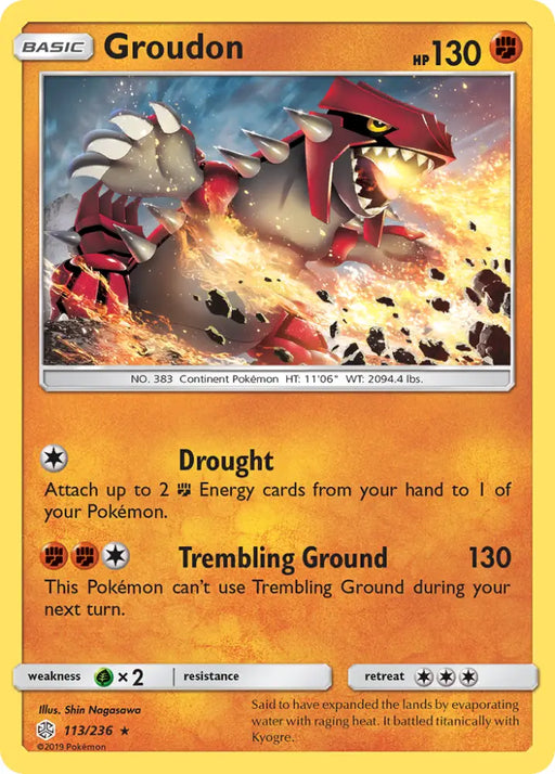 Groudon (113/236) [Sun & Moon: Cosmic Eclipse] - Pokemon Single