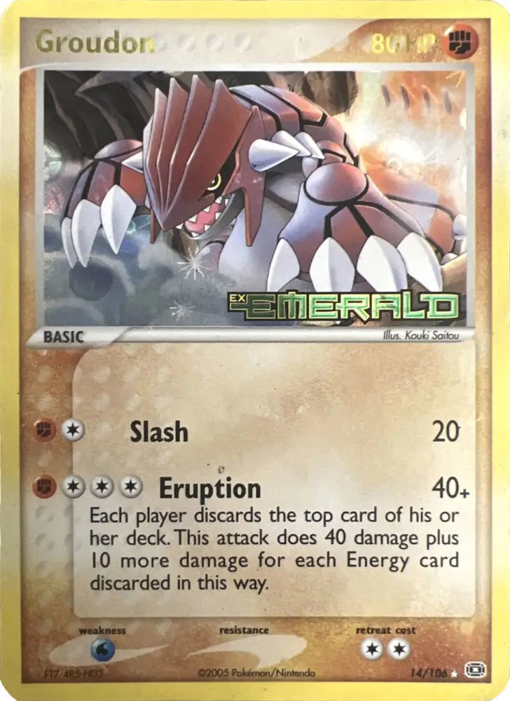 Groudon (14/106) (Stamped) [EX: Emerald] - Pokemon Single