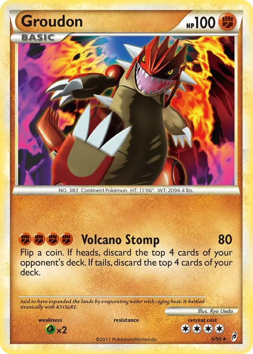 Groudon (6/95) (Theme Deck Exclusive) [HeartGold & SoulSilver: Call of Legends] - Pokemon Single