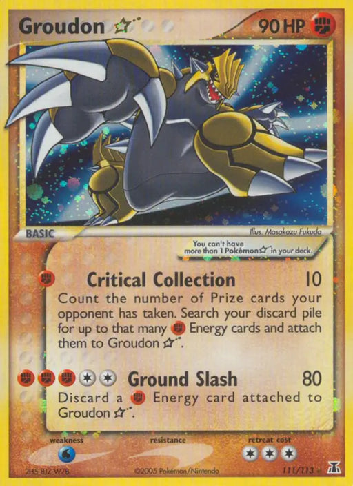 Groudon Star (111/113) [EX: Delta Species] - Pokemon Single