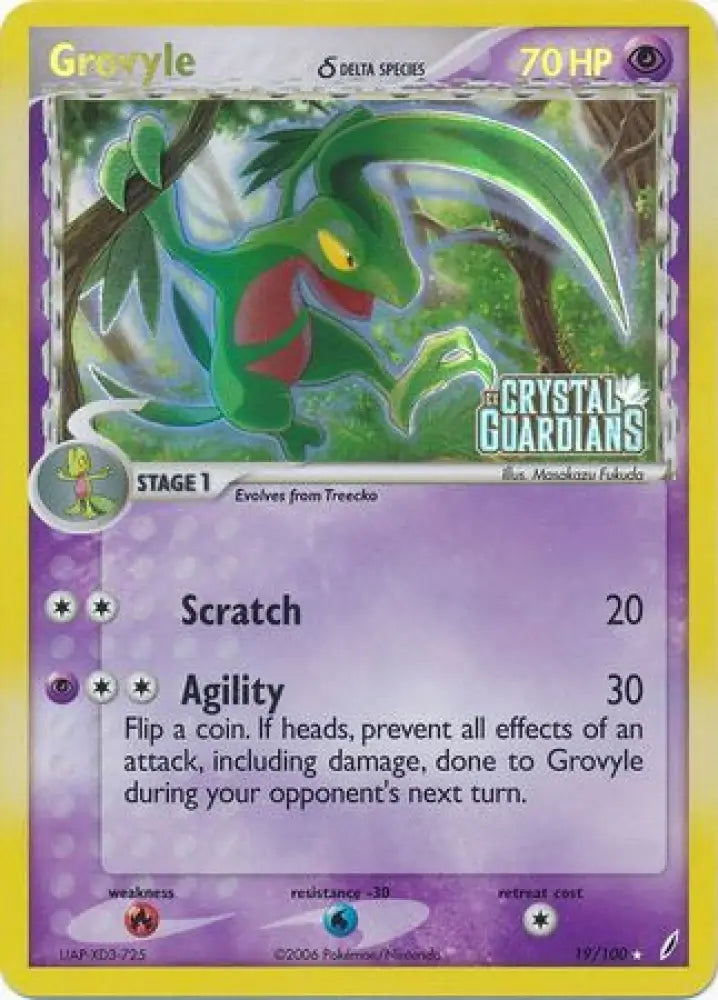 Grovyle (19/100) (Delta Species) (Stamped) [EX: Crystal Guardians] - Pokemon Single