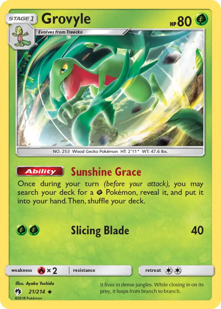 Grovyle (21/214) [Sun & Moon: Lost Thunder] - Pokemon Single
