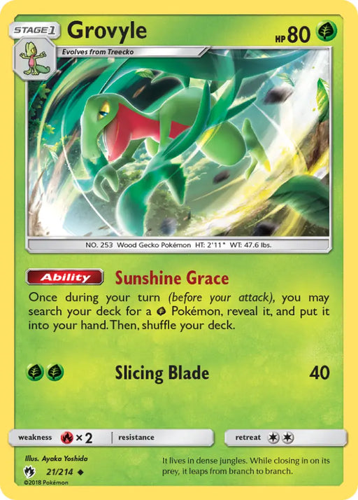 Grovyle (21/214) [Sun & Moon: Lost Thunder] - Pokemon Single