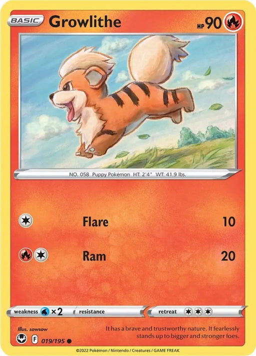 Growlithe (019/195) [Sword & Shield: Silver Tempest] - Pokemon Single