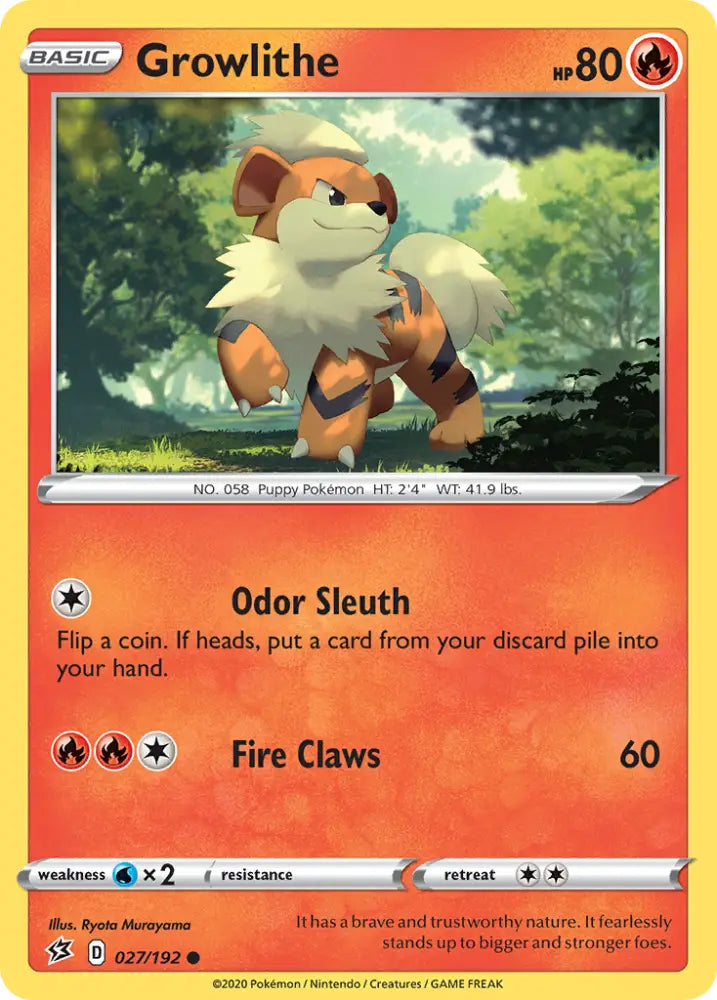 Growlithe (027/192) [Sword & Shield: Rebel Clash] - Pokemon Single