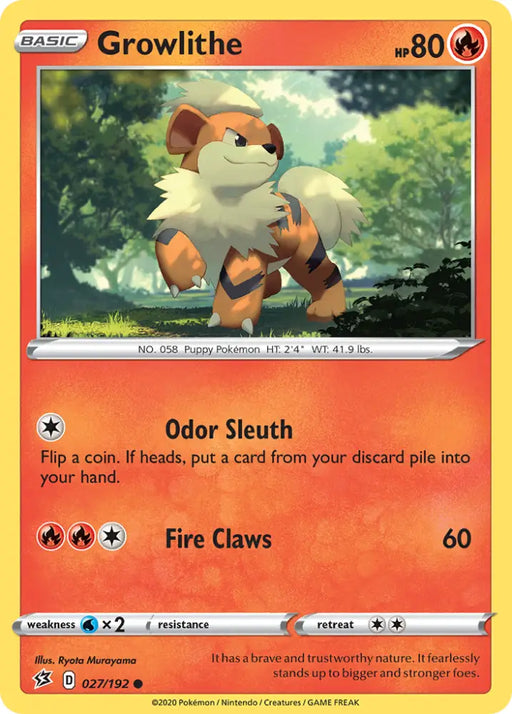 Growlithe (027/192) [Sword & Shield: Rebel Clash] - Pokemon Single