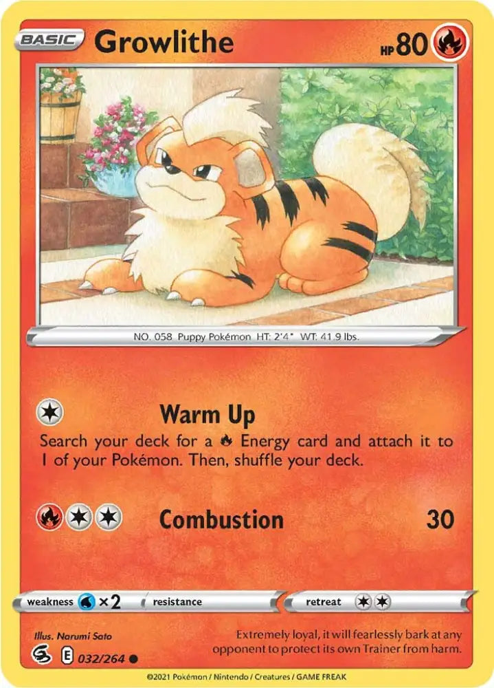 Growlithe (032/264) [Sword & Shield: Fusion Strike] - Pokemon Single