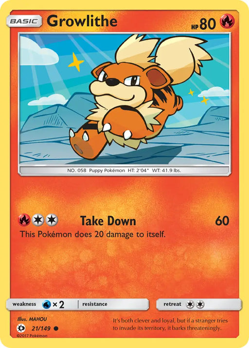 Growlithe (21/149) [Sun & Moon: Base Set] - Pokemon Single