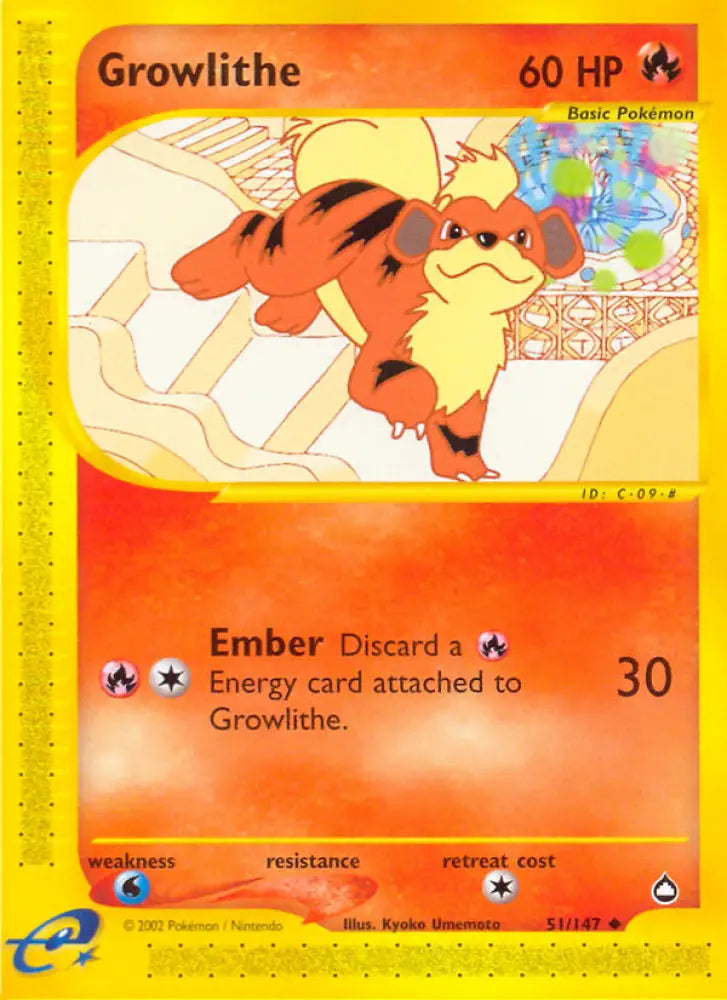 Growlithe (51/147) [Aquapolis] - Pokemon Single