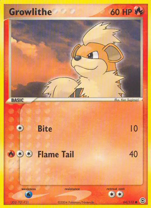 Growlithe (64/112) [EX: FireRed & LeafGreen] - Pokemon Single