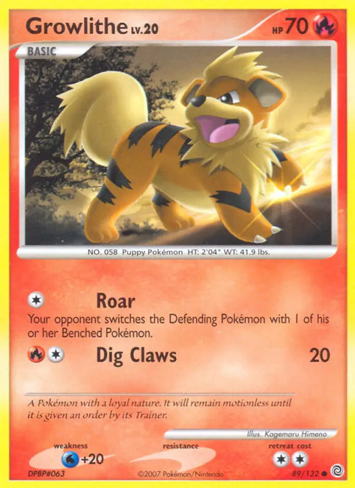 Growlithe (89/132) [Diamond & Pearl: Secret Wonders] - Pokemon Single