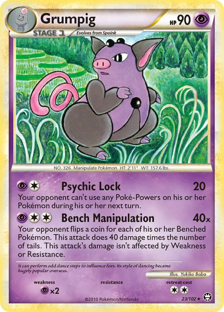 Grumpig (23/102) [HeartGold & SoulSilver: Triumphant] - Pokemon Single
