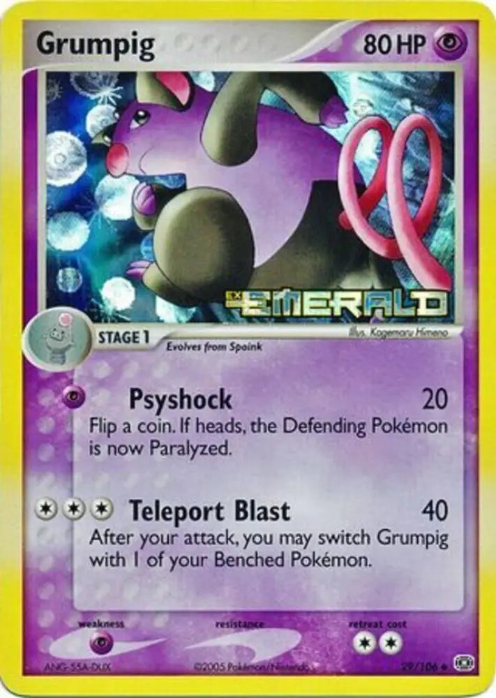 Grumpig (29/106) (Stamped) [EX: Emerald] - Pokemon Single