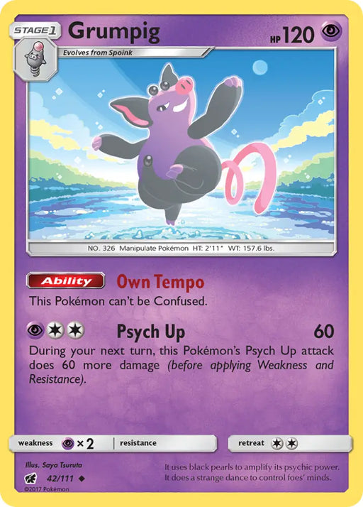 Grumpig (42/111) [Sun & Moon: Crimson Invasion] - Pokemon Single