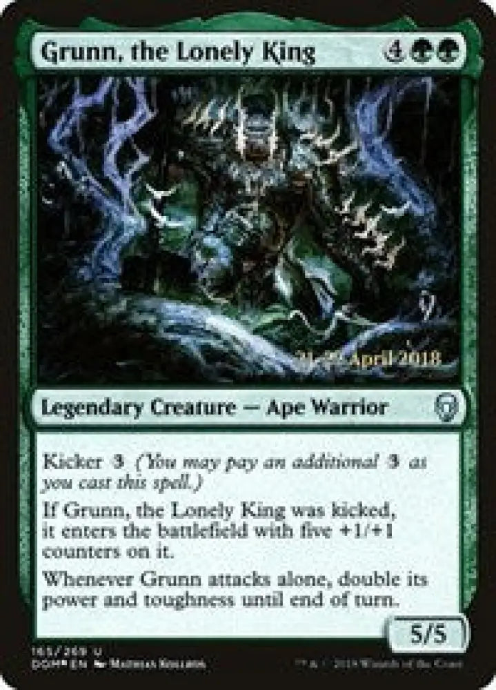 Grunn, the Lonely King (165) [Prerelease Cards]