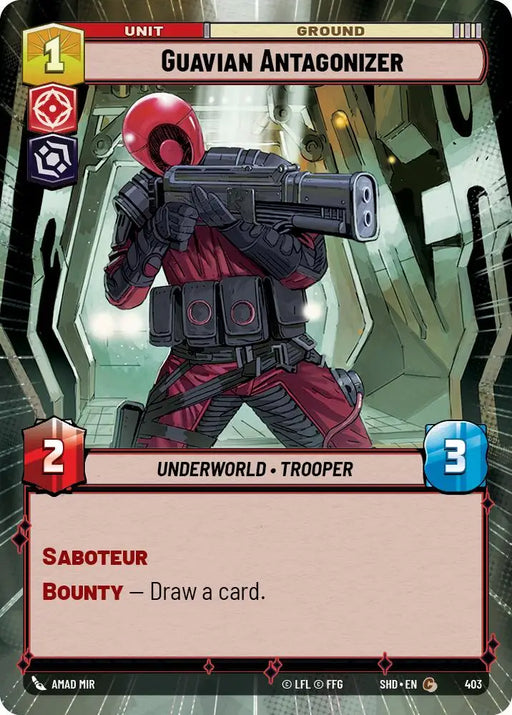 Guavian Antagonizer (Hyperspace) (403) [Shadows of the Galaxy] - Star Wars: Unlimited Single