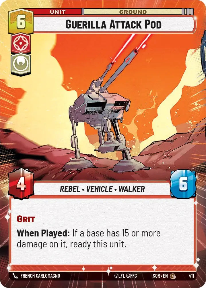 Guerilla Attack Pod (Hyperspace) (411) [Spark of Rebellion] - Star Wars: Unlimited Single