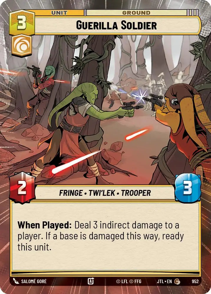 Guerilla Soldier (Hyperspace Foil) (952) [Jump to Lightspeed] - Star Wars: Unlimited Single