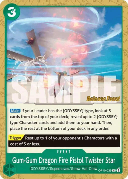 Gum-Gum Dragon Fire Pistol Twister Star (OP10-039) [Royal Blood Release Event Cards]