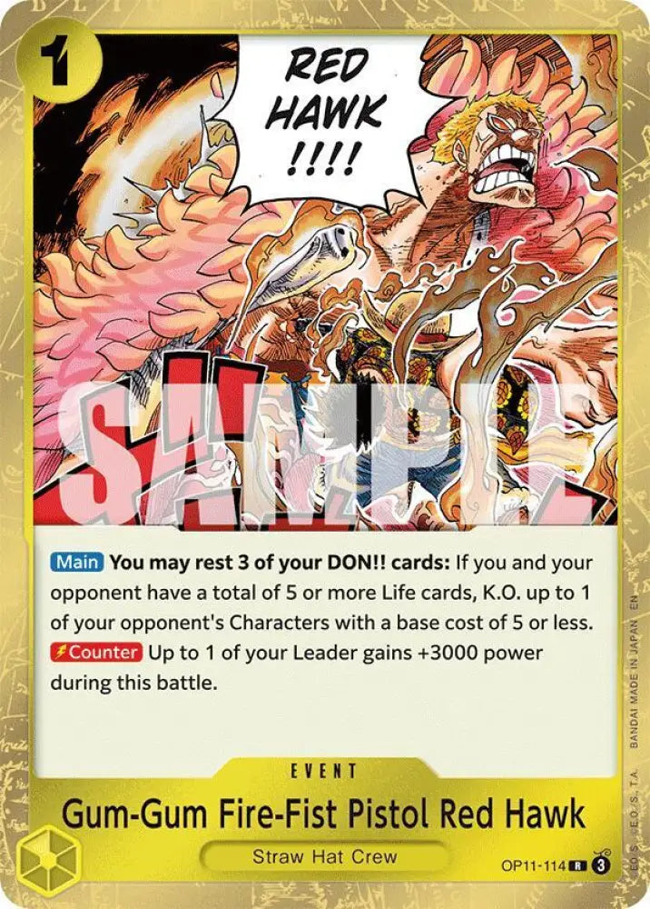 Gum-Gum Fire-Fist Pistol Red Hawk (OP11-114) [A Fist of Divine Speed]