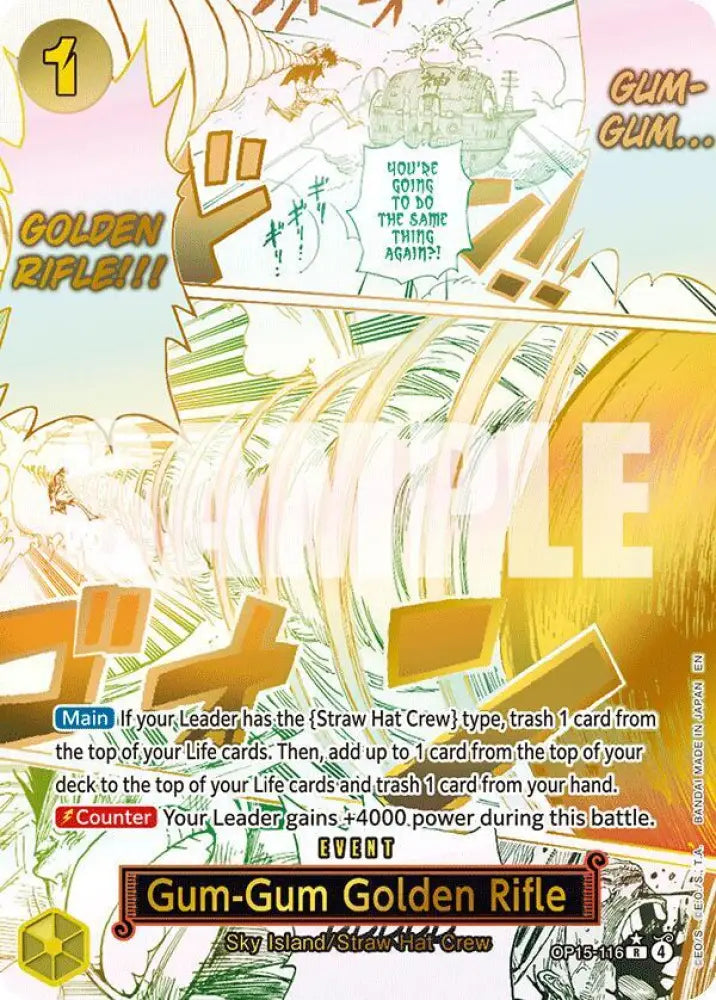 Gum-Gum Golden Rifle (Alternate Art) (OP15-116) [Adventure on Kami's Island]