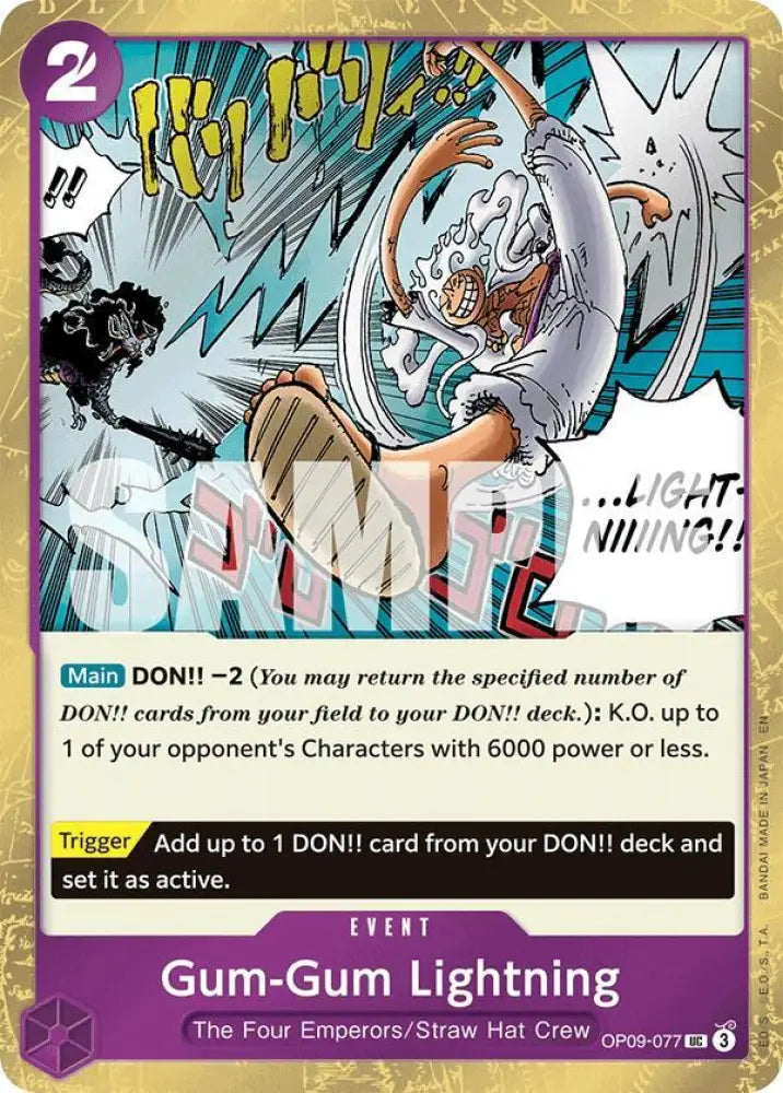 Gum-Gum Lightning (Pirate Foil) (OP09-077) [Premium Booster -The Best- Vol. 2]