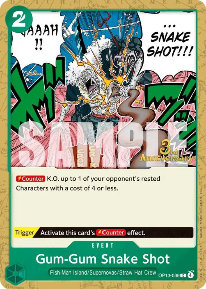 Gum-Gum Snake Shot (OP13-039) [Carrying On His Will: 3rd Anniversary Tournament Cards]