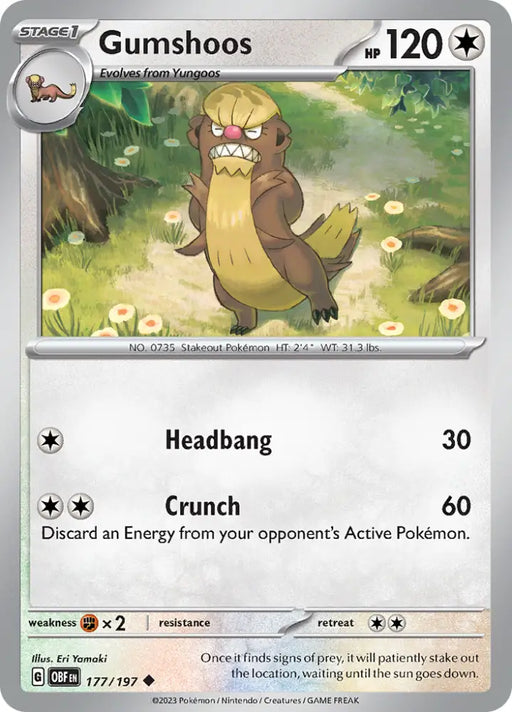 Gumshoos (177/197) [Scarlet & Violet: Obsidian Flames] - Pokemon Single