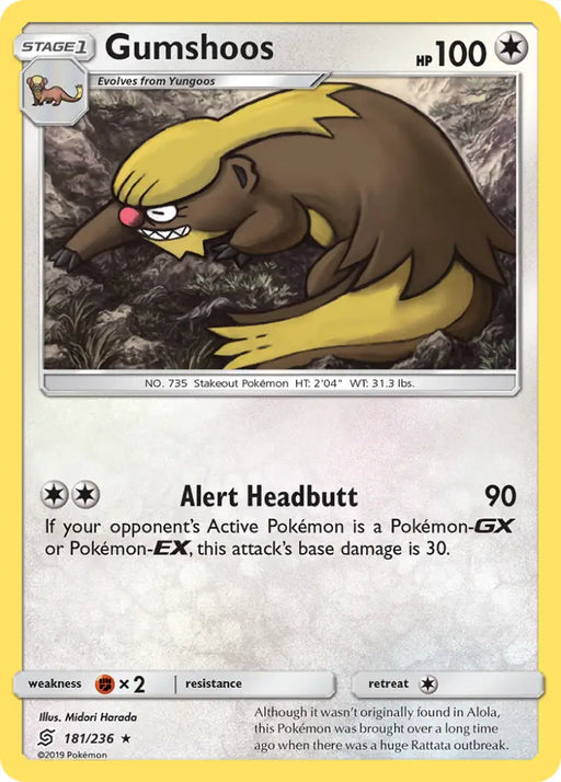 Gumshoos (181/236) [Sun & Moon: Unified Minds] - Pokemon Single