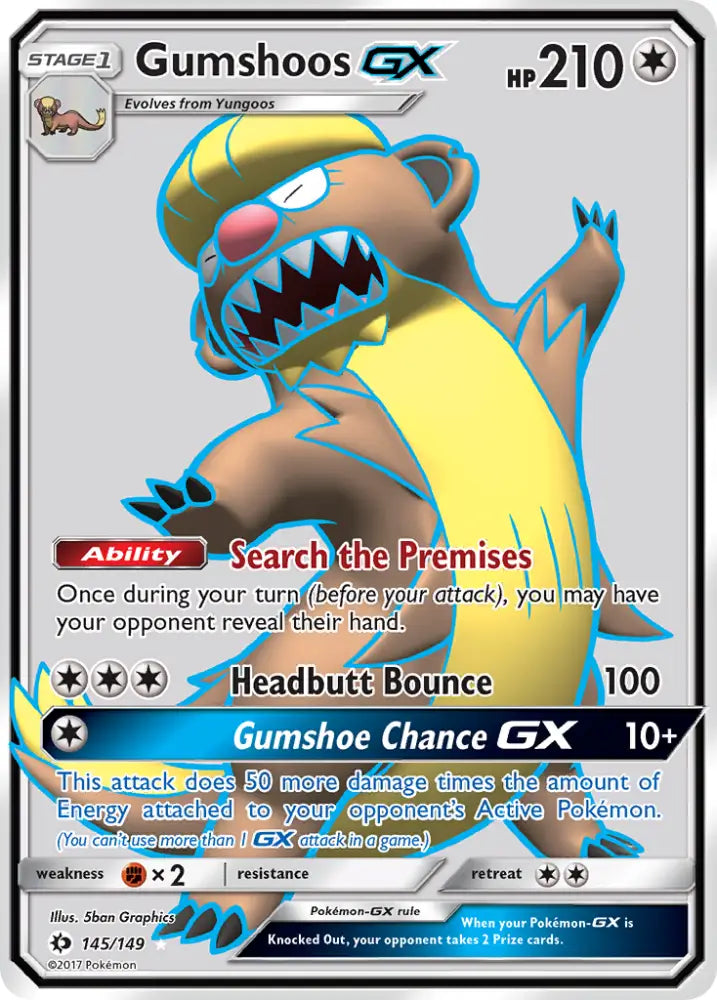 Gumshoos GX (145/149) [Sun & Moon: Base Set] - Pokemon Single