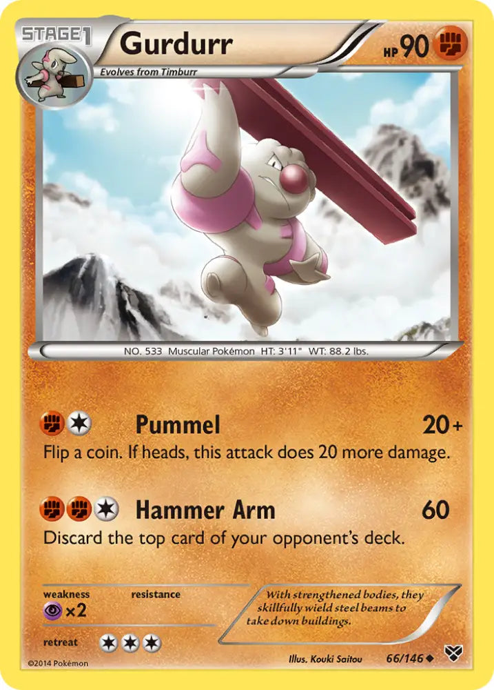 Gurdurr (66/146) [XY: Base Set] - Pokemon Single