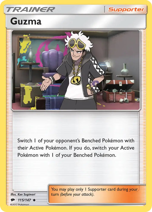 Guzma (115/147) [Sun & Moon: Burning Shadows] - Pokemon Single