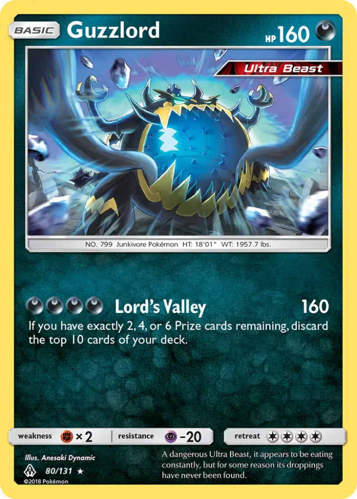Guzzlord (80/131) [Sun & Moon: Forbidden Light] - Pokemon Single