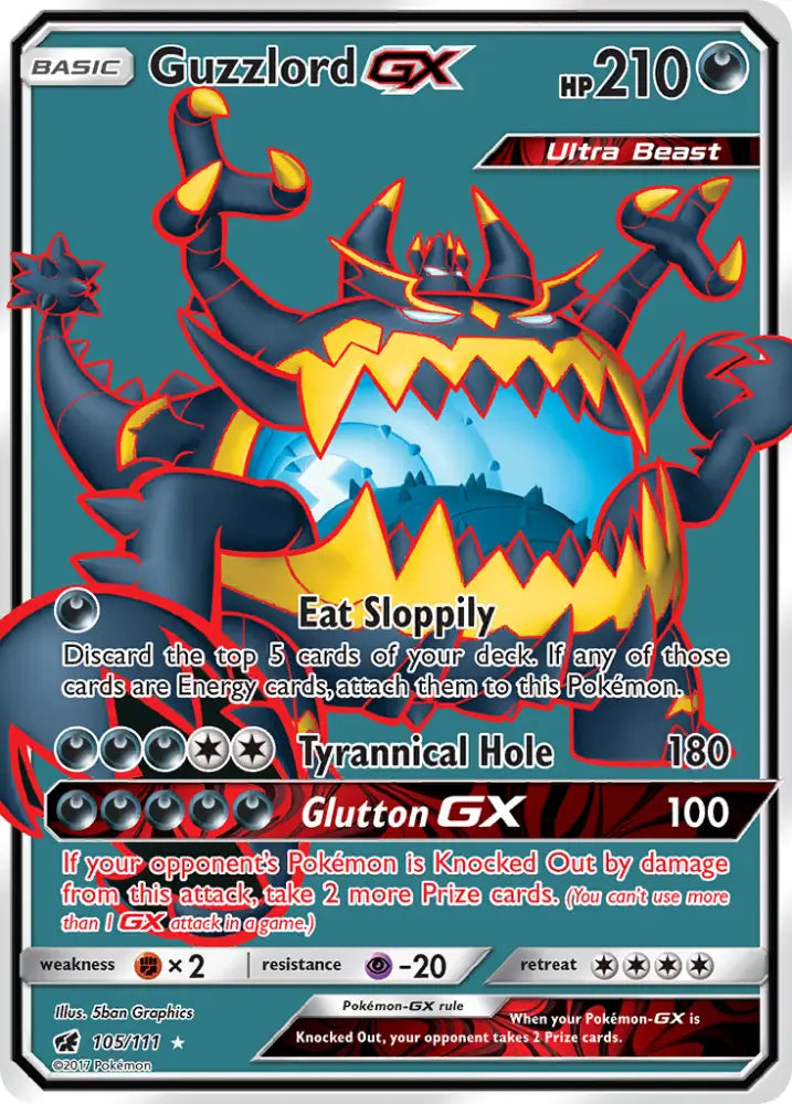 Guzzlord GX (105/111) [Sun & Moon: Crimson Invasion] - Pokemon Single