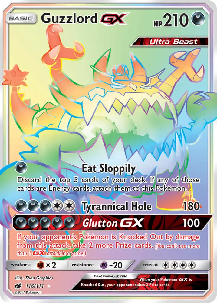 Guzzlord GX (116/111) [Sun & Moon: Crimson Invasion] - Pokemon Single