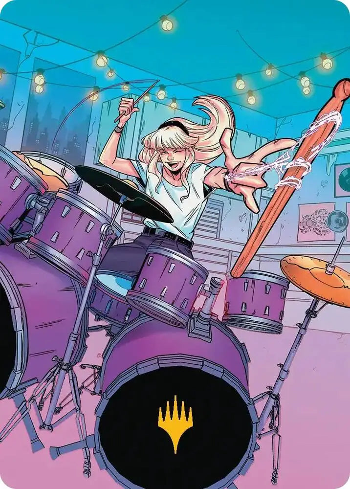 Gwen Stacy Art Card (Gold-Stamped Planeswalker Symbol) (34/54) [Marvel's Spider-Man Art Series]