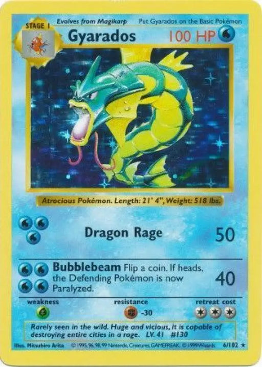 Gyarados (6/102) [Base Set Shadowless Unlimited] - Pokemon Single
